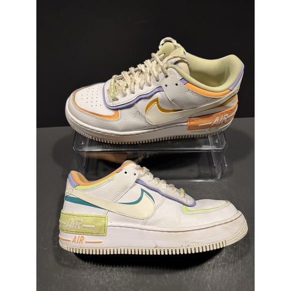 Size 10.5 - Nike Air Force 1 Shadow White Multi-Color Women's Shoes Leather - Picture 1 of 7